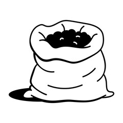 Soil bag icon in hand drawn style 
