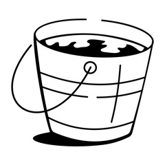 A hand drawn icon of water pail 
