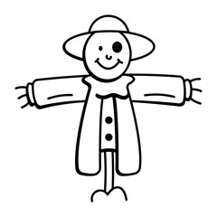 Scarecrow icon in doodle style 

