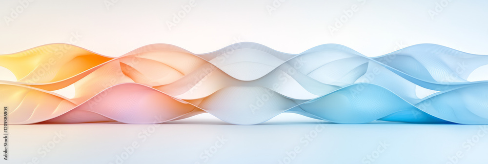 Poster a minimalist glass structure with complex, interwoven patterns and subtle color variations, creating