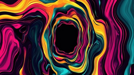 Waves formed by blending colorful pigments, abstract images