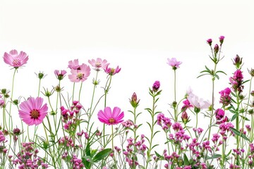 Obraz premium Vibrant pink wildflowers in bloom