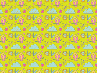 seamless pattern with flowers