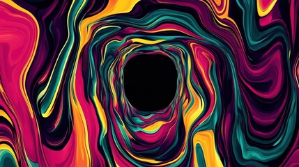 Waves formed by blending colorful pigments, abstract images