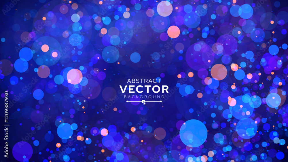 Aufkleber Abstract Cosmic Bokeh Background, Galaxy Space Blurry Backdrop. Soft Blur Light Bokeh Effect Wallpaper. Shiny Holiday Light Effect. Vector Illustration.