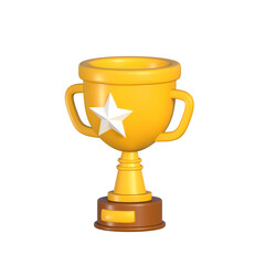 3D yellow trophy side angle