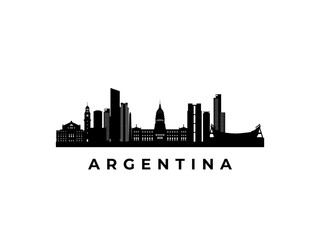 Naklejka premium Vector Argentina skyline. Travel Argentina famous landmarks. Business and tourism concept for presentation, banner, web site.