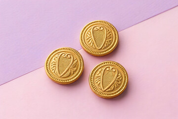 Vintage-Style Gold Coins with an Ancient Irish Design for St. Patrick's Coins