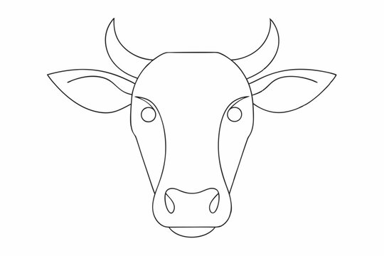 recommend clip art: Cow head outline vector illustration. Cow head farm animal isolated black silhouette vector design
                    
                    