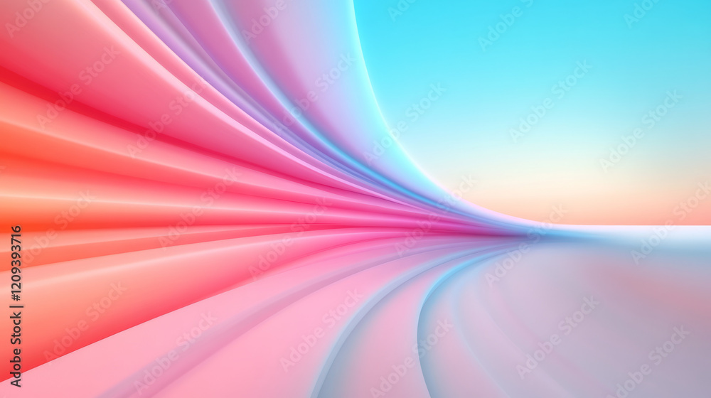 Aufkleber a minimalist abstract radiating light pattern with soft red and electric blue gradients spreading fr