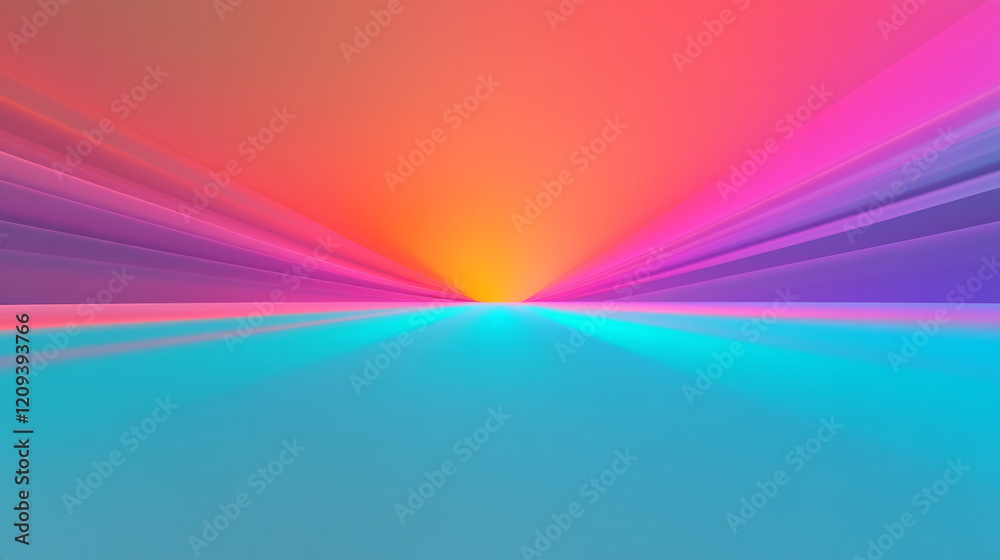 Aufkleber a minimalist abstract radiating light pattern with soft red and electric blue gradients spreading fr