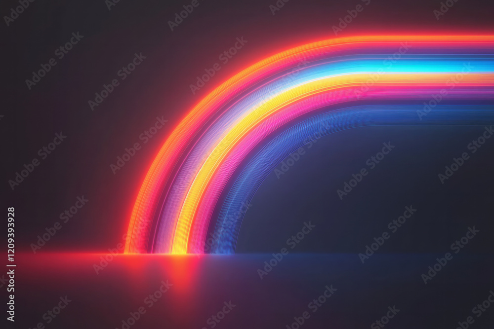 Aufkleber a mesmerizing abstract light pattern with radiant red and blue lines emanating from multiple points,