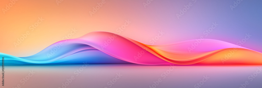 Aufkleber a serene abstract radiating light pattern with gentle red and blue gradients flowing outward, creati
