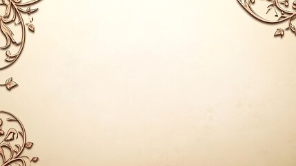 Elegant Beige Background With Ornate Floral Corners