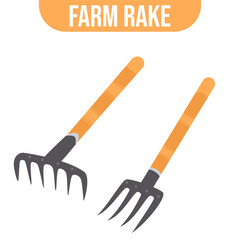 Graphic of Traditional Farming Rakes with Simple Modern Style