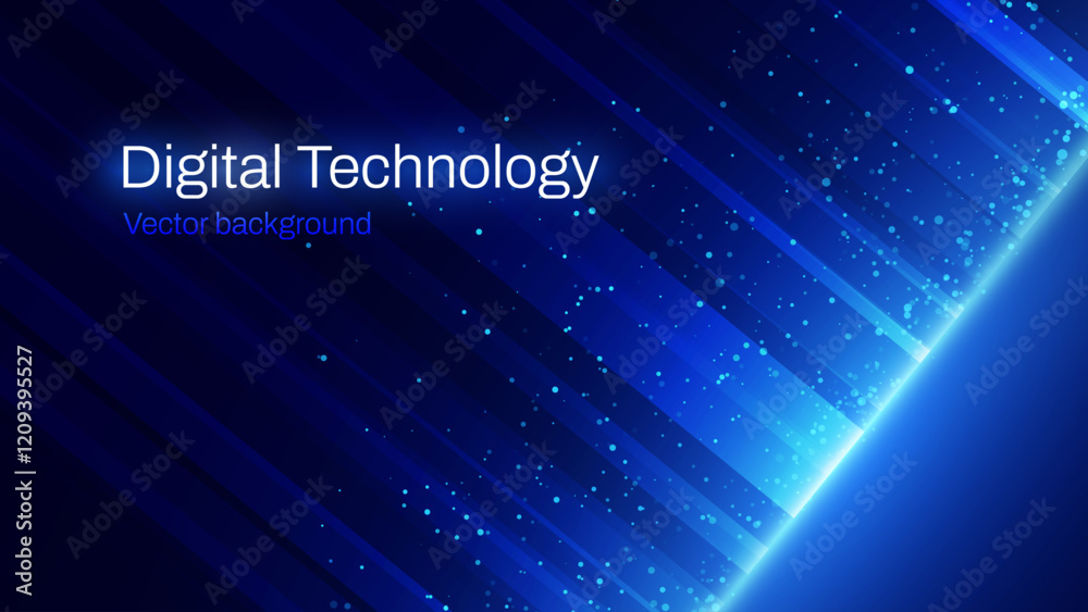 Poster Big Data Futuristic Glow Lines. Hi Tech Technology Light Line Design. Datum Digital Background. Innovation Data System Cyber Space. Modern AI Tech Vector Illustration.