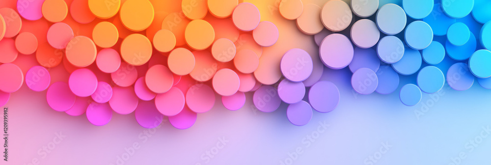 Poster A captivating digital pixel pattern of interconnected colorful circles with radiant neon gradients, symbolizing connectivity and modernity,