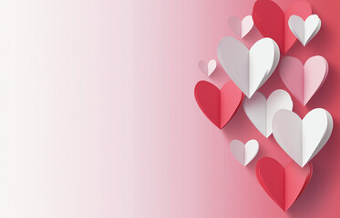 Paper elements in shape of heart. Happy Valentine's Day  greeting card design