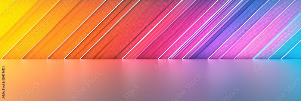 Poster A dynamic digital pixel design with colorful radial gradients in neon shades, creating a sense of movement and vibrancy,