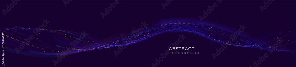 Aufkleber Cyber Big Data Flow Particles Bokeh. Digital Neural Network. Concept of AI Artificial Intelligence Technology Machine Deep Learning. Digital Communication. Science Technology Presentation Vector.