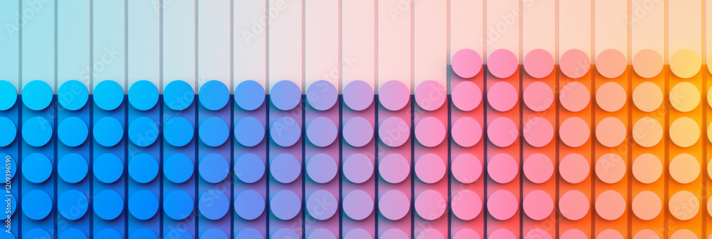 Poster A striking digital pixel pattern featuring radiant circular gradients in a mix of vibrant neon colors, creating a bold and energetic visual impact,