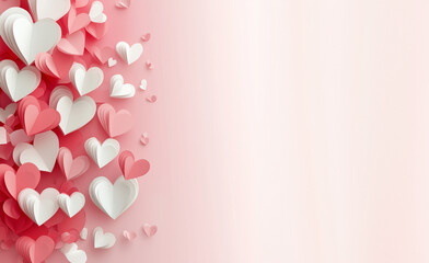 Paper elements in shape of heart. Happy Valentine's Day  greeting card design