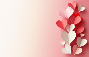 Paper elements in shape of heart. Happy Valentine's Day  greeting card design