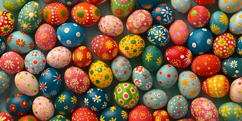 easter eggs in a row