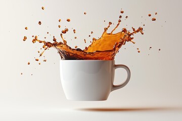 Kaffeespritzer in einer Tasse

