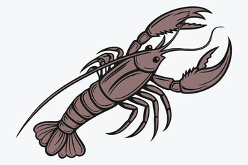 line art the shrimp  white background.eps