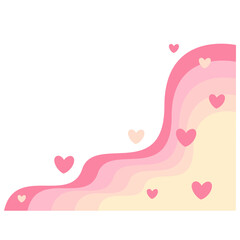 Abstract Pink and Yellow Heart Wave Background