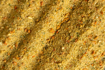 Natural flavor seasoning with MSG macro top view.