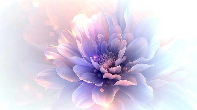 A glowing bloom featuring rich gradients and luminous highlights, with a soft halo effect blending into the plain white background. 8k UHD, suitable for high-quality printing or digital display. 