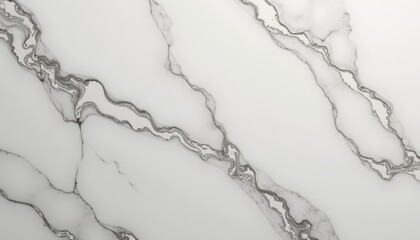 Obraz premium Close-Up of Polished Marble Surface: White and Black Vein Patterns with Glossy Finish