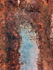 Old zinc wall texture background, rusty on galvanized metal panel sheeting