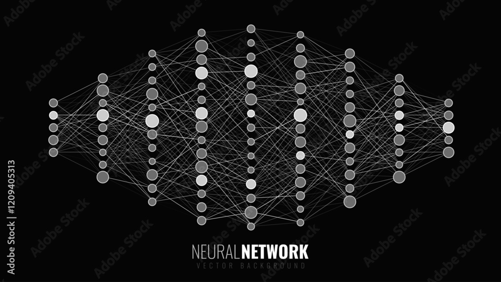 Poster Layers Inside GPT General Purpose Transformer Convolutional Neural Network Architecture. How AI Work. Data Science, Machine Learning, Artificial Intelligence. AI Tech Science Vector Illustration.