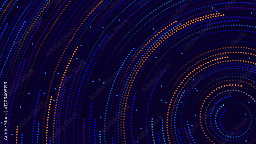 Aufkleber High Speed Light Particles Internet Data Background. Digital Road Fast Speed Internet Broadband Data Flow Concept. Light Arc Turn Twist Bend Effect. Vector Illustration.
