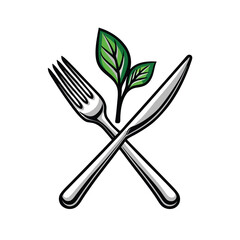 Design a minimalist logo featuring a fork, knife, and plate, symbolizing a culinary experience.