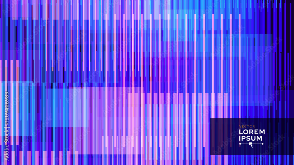 Leinwandbilder Abstract Glitch Horizontal Lines Background. Unique Design Abstract Digital Noise Glitch Error Video Damage Texture. Aesthetics of Vaporwave or Cyberpunk Style. Vector Illustration.