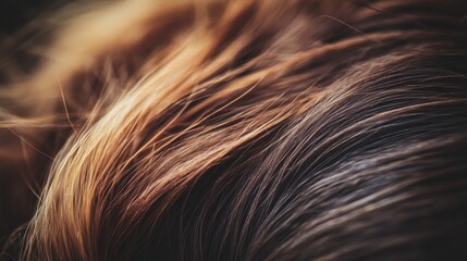 Naklejka premium Close-Up of Smooth Hair Strands in Natural Light