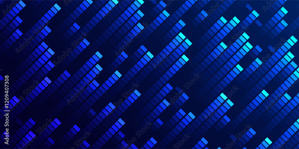 Aufkleber Big Data Flying Pixels. Blockchain Computer Data Flow Flying Bits Visualization. Computer Memory Buffer Overflow Problem. Pixel Data Flow Matrix in Metaverse Cyberspace Vector Illustration.