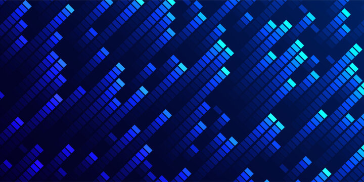 Big Data Flying Pixels. Blockchain Computer Data Flow Flying Bits Visualization. Computer Memory Buffer Overflow Problem. Pixel Data Flow Matrix in Metaverse Cyberspace Vector Illustration.