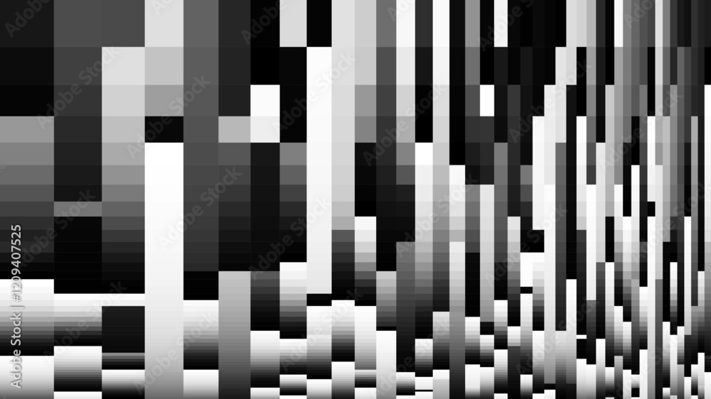 Aufkleber glitch checkered pixels pattern. pixel art chaotic glitchy background. 90s cctv vhs screen vibe. tv 
