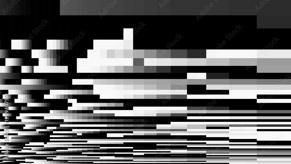 Aufkleber glitch checkered pixels pattern. pixel art chaotic glitchy background. 90s cctv vhs screen vibe. tv 