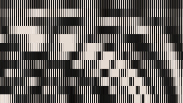 Glitch TV Stripes Screen. Random Width Lines Glitch Overlay Texture. Retro Vintage TV Signal Error Aesthetics. Vaporwave Retrowave Abstract Lines Background. Vector Illustration.