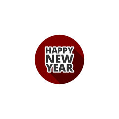 Happy new year icon isolated on transparent background