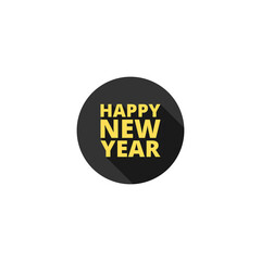 Happy new year icon isolated on transparent background
