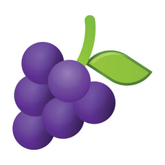 Grapes Flat Icon Design: Vector Illustration for Personal and Commercial Use