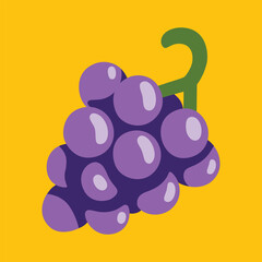 Grapes Flat Icon Design: Vector Illustration for Personal and Commercial Use