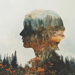 Nature's Embrace: A Woman's Serene Mind